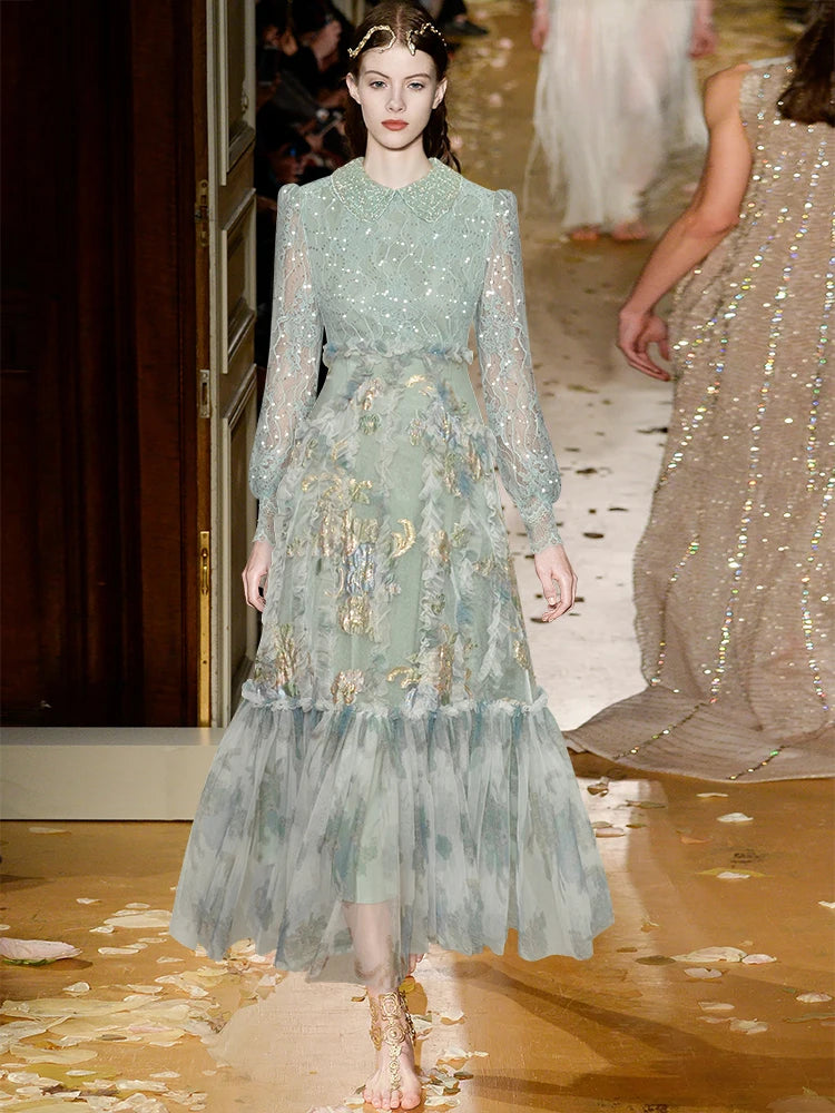 Product Name: Seasixiang Vintage Glam Long Dress
