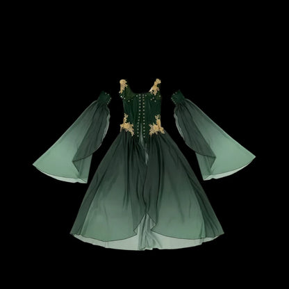 Meowcos Enchanted Green Elf Dress
