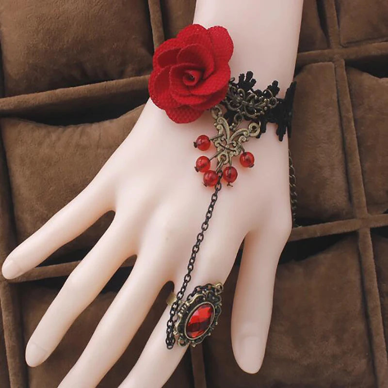 Vampire Lace Wrap Bracelet for Gothic Glam