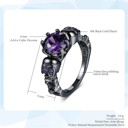 Retro Punk Skull Gothic Ring For Women