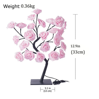 Table Lamp Flower Tree 24 Heads Rose