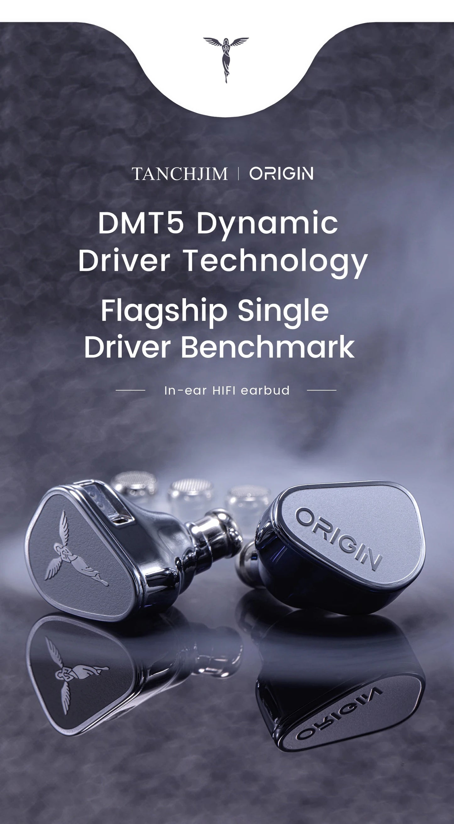 TANCHJIM ORIGIN DMT5 Dynamic Driver In-Ear Earphone IEM HiFi Music Earbuds Highly Pure Wire 0.78mm Wired Headset