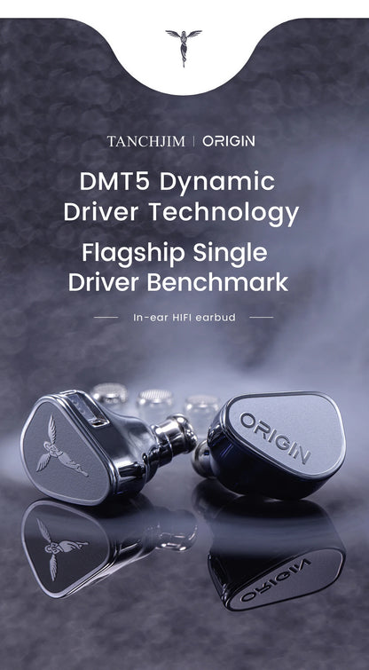 TANCHJIM ORIGIN DMT5 Dynamic Driver In-Ear Earphone IEM HiFi Music Earbuds Highly Pure Wire 0.78mm Wired Headset