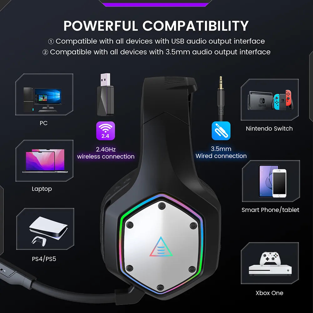 Headphones E1000 WT 7.1 Surround Wired Gaming Headset
