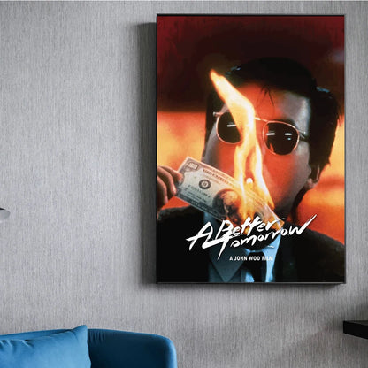 Chow Yun-Fat God of Gamblers Canvas Wall Art