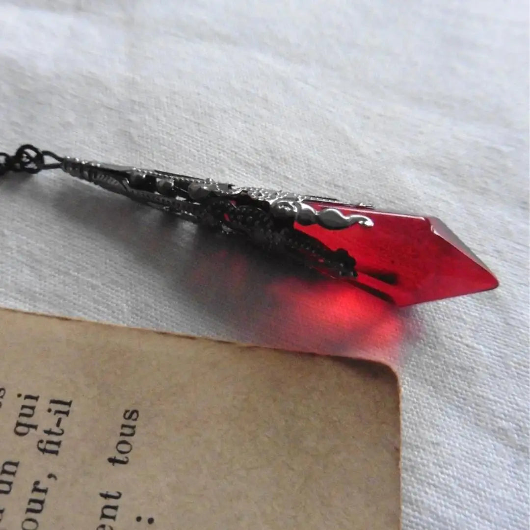 Crimson Witch’s Blood Drop Crystal Choker Necklace
