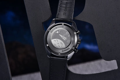 Pagani Moon Black Skeleton Quartz Chrono Watch