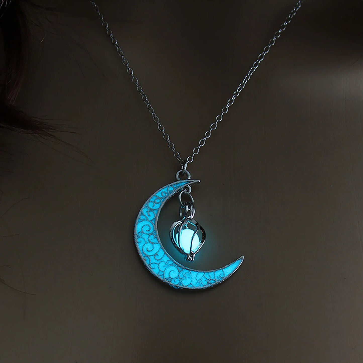 GlowMoon Choker: Luminous Pendant for Teens & Women