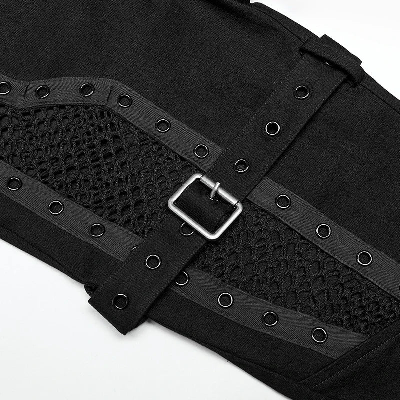 Punk Rave Women's Mesh & Denim Slim Pants