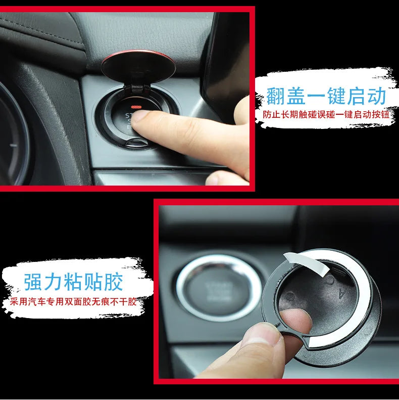 Car Engine Ignition Start Switch Button Protective Cover