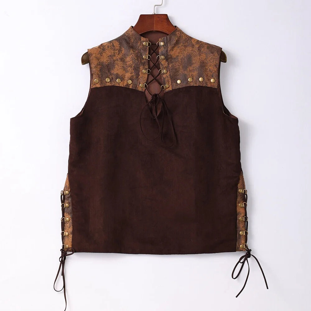 Women Steampunk Vest Vintage Blouse with Gloves