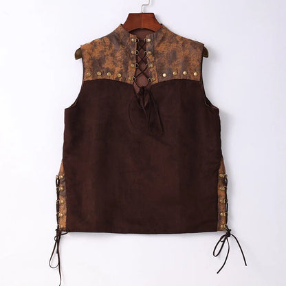 Women Steampunk Vest Vintage Blouse with Gloves