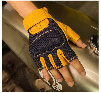 Retro Breeze Half-Finger Motorcycle Gloves
