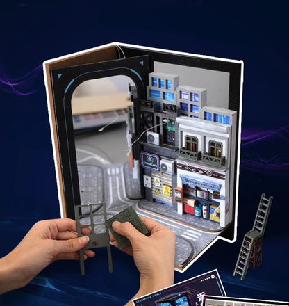 Cyberpunk DIY Book Nook Model Kit for Creative Room