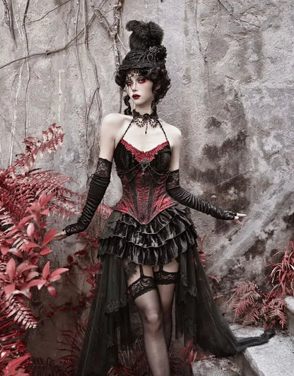 Velvet Chic: Camisole, Waistband & Skirt Set