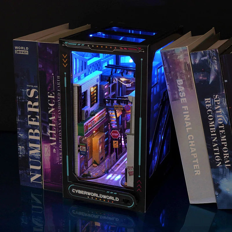 Cyberpunk DIY Book Nook Model Kit for Creative Room