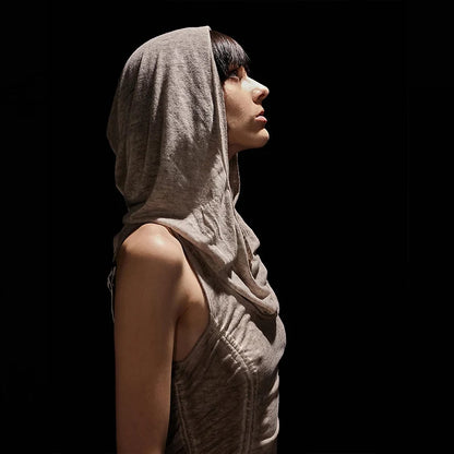 Dusk Charm Hooded Drawstring Dress