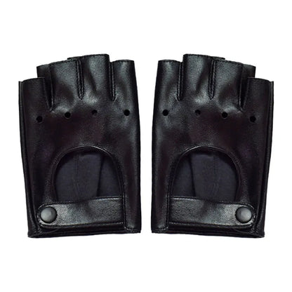 Half Finger hollow out gloves leather