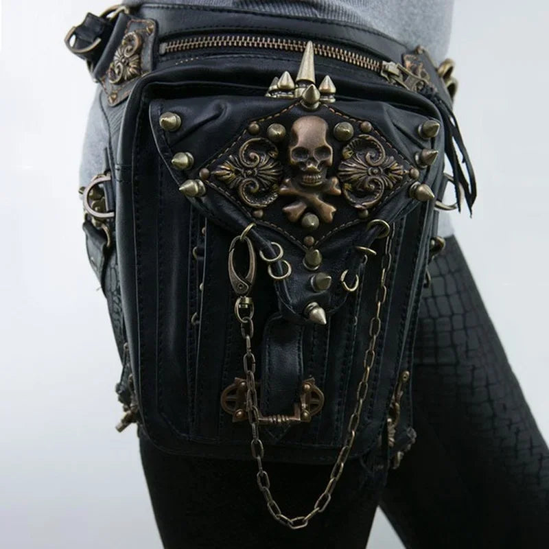 Women's Fanny Pack Steam Punk Waist Leg Hip Belt Messenger