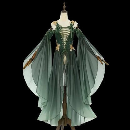 Meowcos Enchanted Green Elf Dress