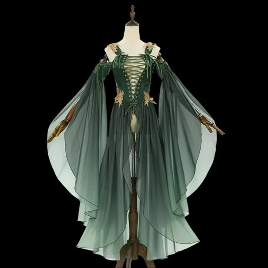Meowcos Enchanted Green Elf Dress