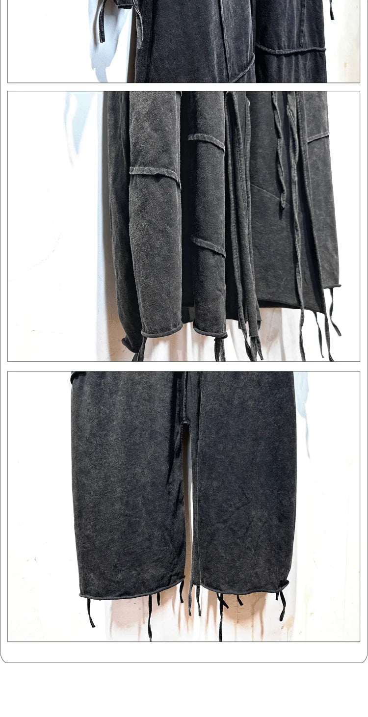 Gothic Vintage Distressed Hooded Cape Windbreaker