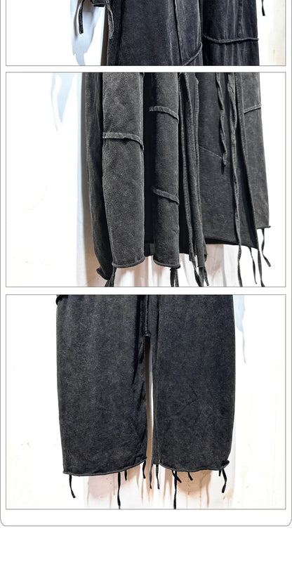 Gothic Vintage Distressed Hooded Cape Windbreaker