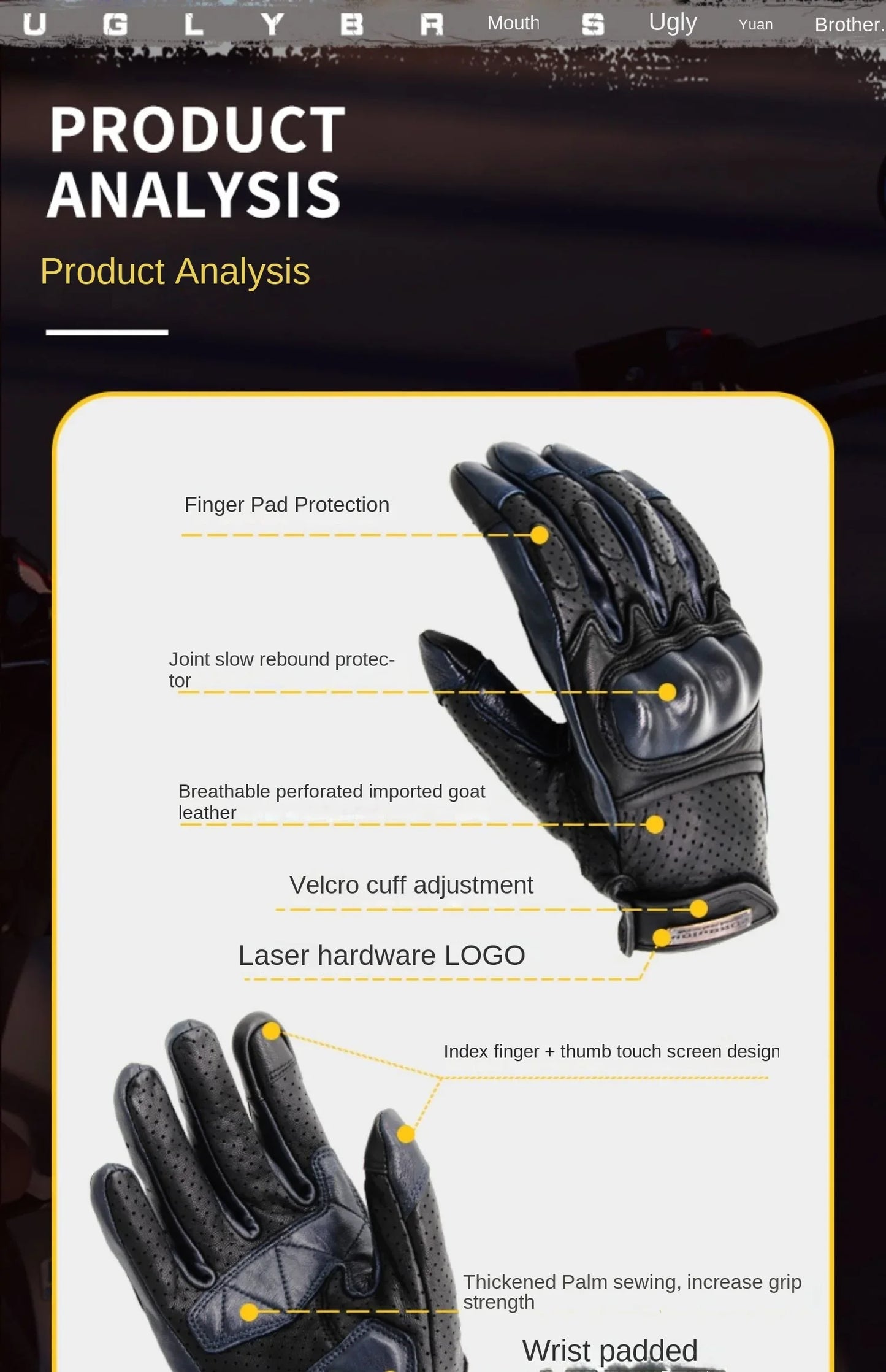 Retro Racer Touchscreen Gloves - Spring & Summer