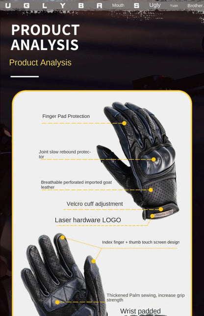 Retro Racer Touchscreen Gloves - Spring & Summer