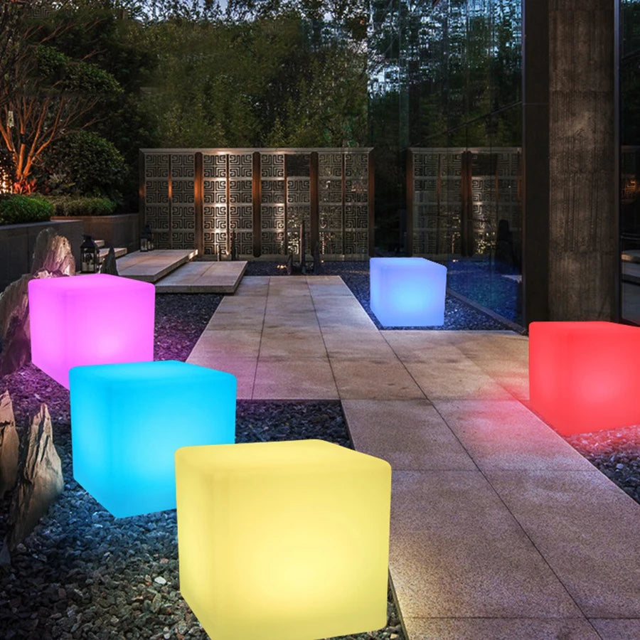 Rechargeable LED Furniture Cube Stool Light