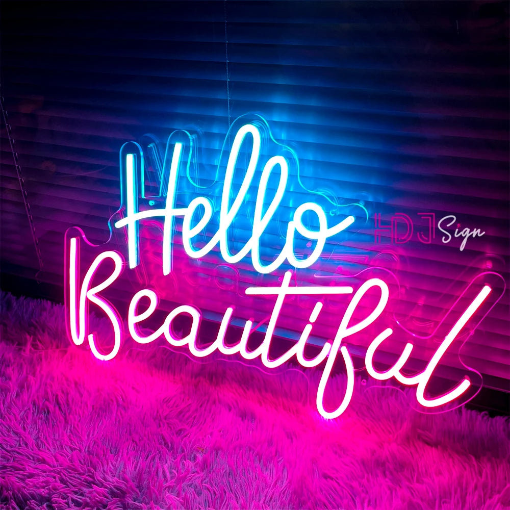LED Neon Sign Hello Beautiful