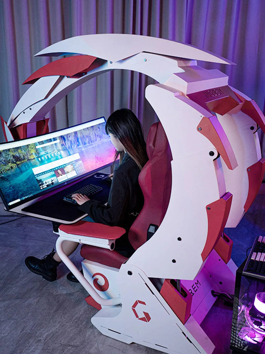 Cockpit Ergo Gaming Chair with Integrated Table