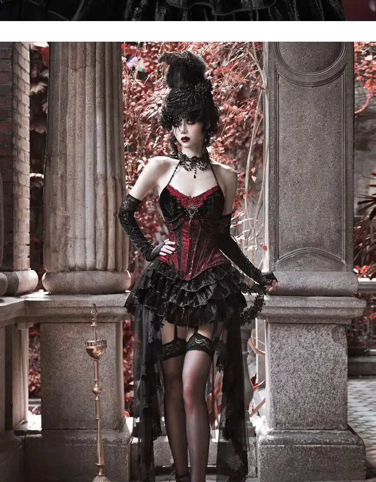 Velvet Chic: Camisole, Waistband & Skirt Set