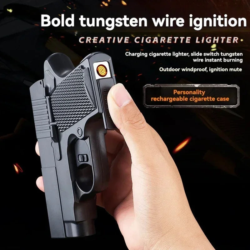 New Gun Lighter Pistol Cigarette Case