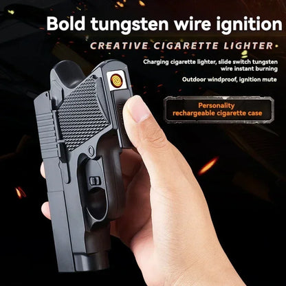 New Gun Lighter Pistol Cigarette Case