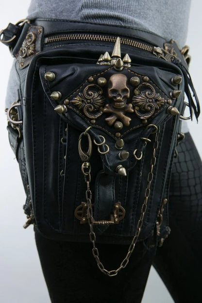 Women's Fanny Pack Steam Punk Waist Leg Hip Belt Messenger