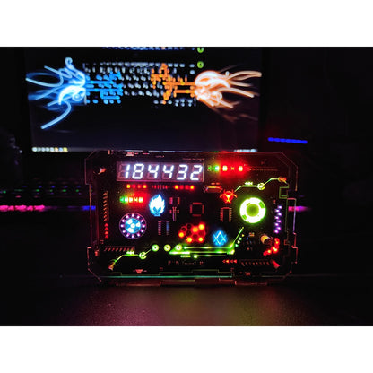 CyberGlow 0.39 RGB Desktop Clock - Handmade Elegance