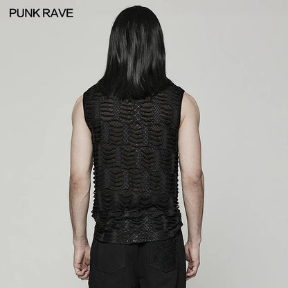 Sharp Tooth Asymmetric Vest for Men