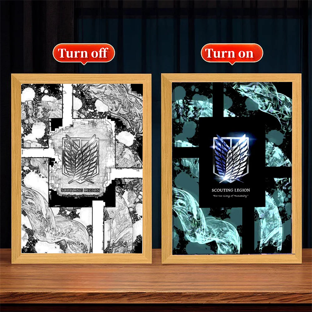 Anime Titan Glow Frame: LED Moonlight Decor