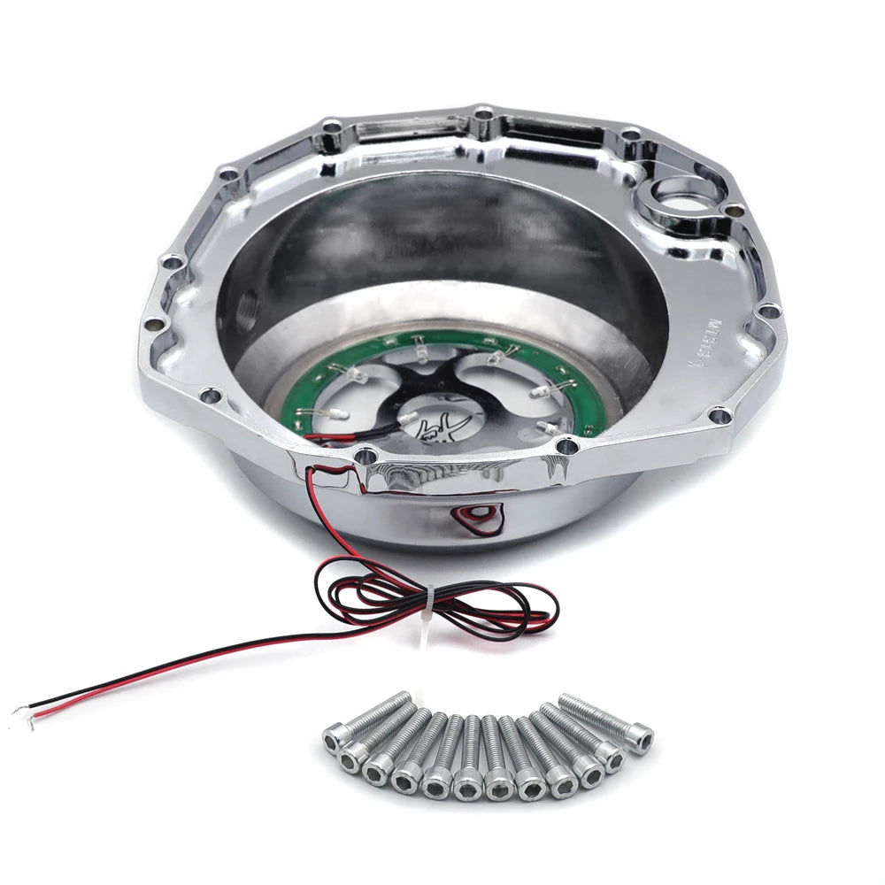 Suzuki GSX1300R Blue LED Clutch Cover - See-Through