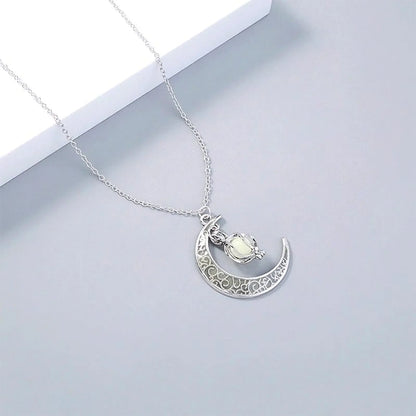 GlowMoon Choker: Luminous Pendant for Teens & Women