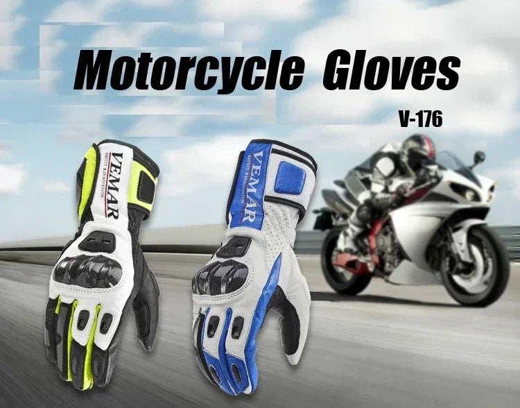 V-176 Touchscreen Leather Riding Gloves - Unisex