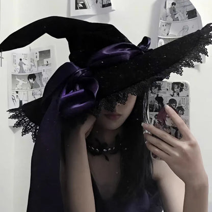 Handmade Lace Witch Pointed Hats