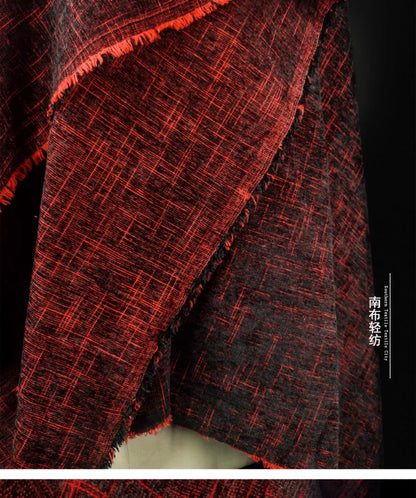 “Rich Red Velvet Textured Apparel Fabric for DIY”