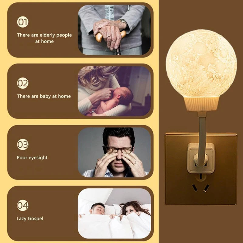 LunaGlow Voice-Controlled Night Light Lamp