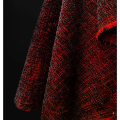 “Rich Red Velvet Textured Apparel Fabric for DIY”