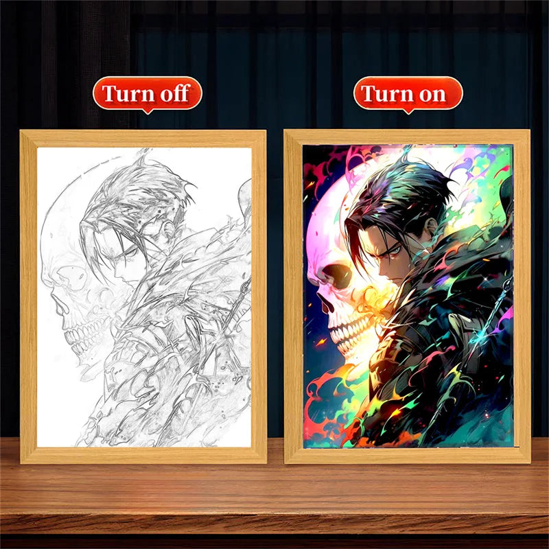 Anime Titan Glow Frame: LED Moonlight Decor