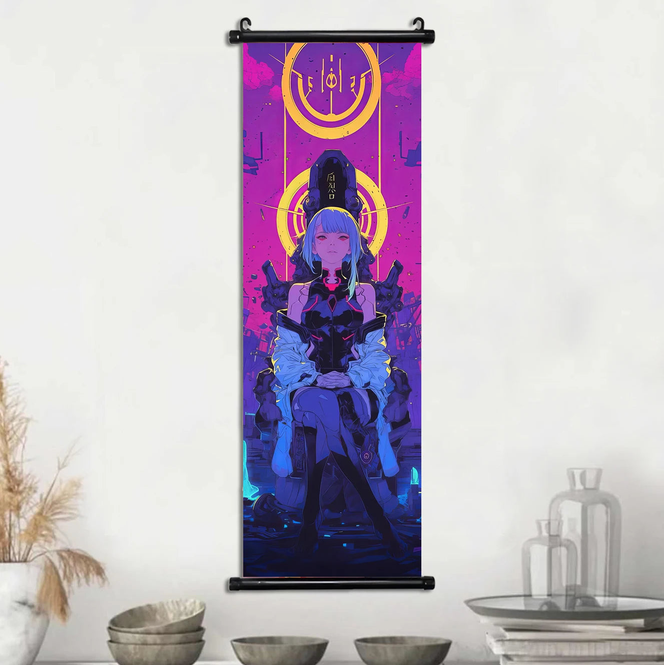 Cyberpunk Rebecca: Vibrant Wall Art