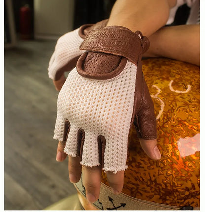 Retro Breeze Half-Finger Motorcycle Gloves