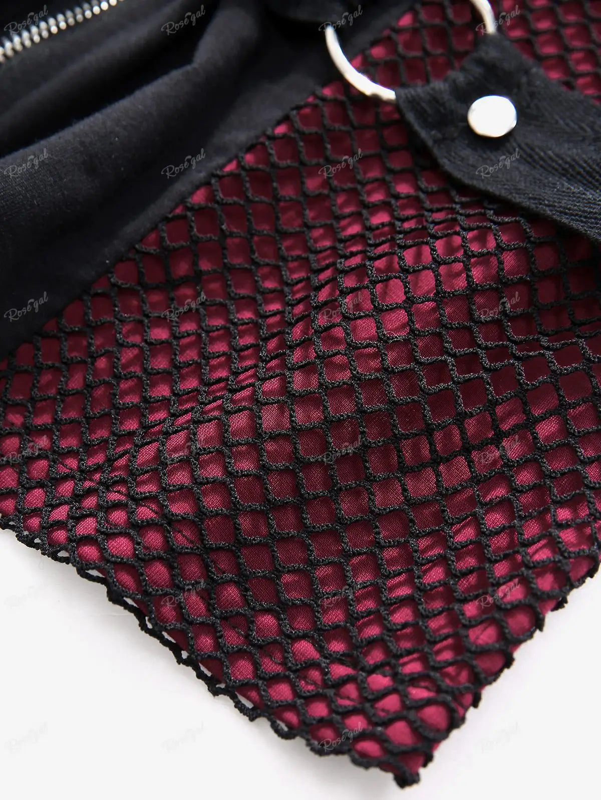 Gothic Plus-Size Fishnet Zipper Top for Summer Fun